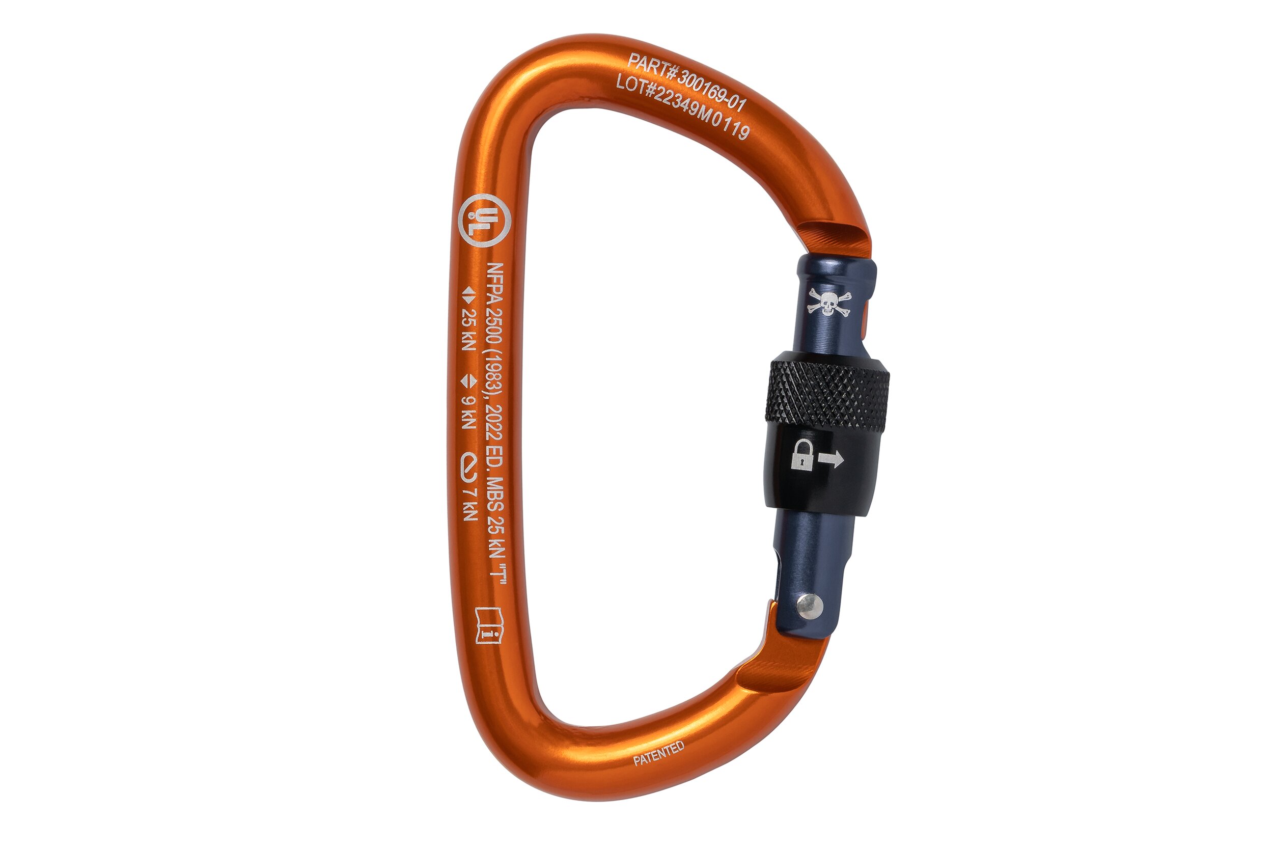 80MM Locking Carabiner - Brown Aluminum Key Chain Locking